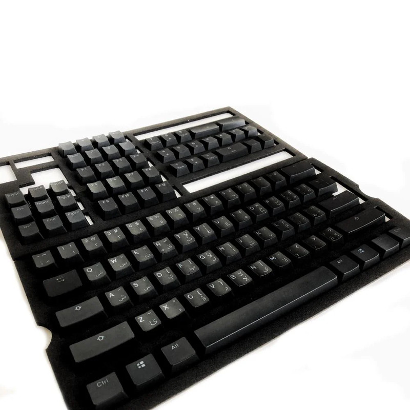 Ducky 108 Arabic Keys PBT Seamless Double Shot Keycap Set - Black - أكسسوار لوحة مفاتيح